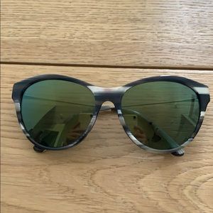 Tory Burch Reflective Cateye Sunglasses Green Tan